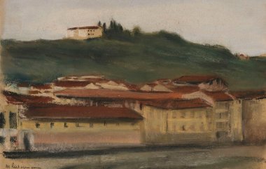 Max Liebermann, Monte Oliveto Florenz (Dächer in Florenz), 1902, Pastell auf Papier, Privatbesitz